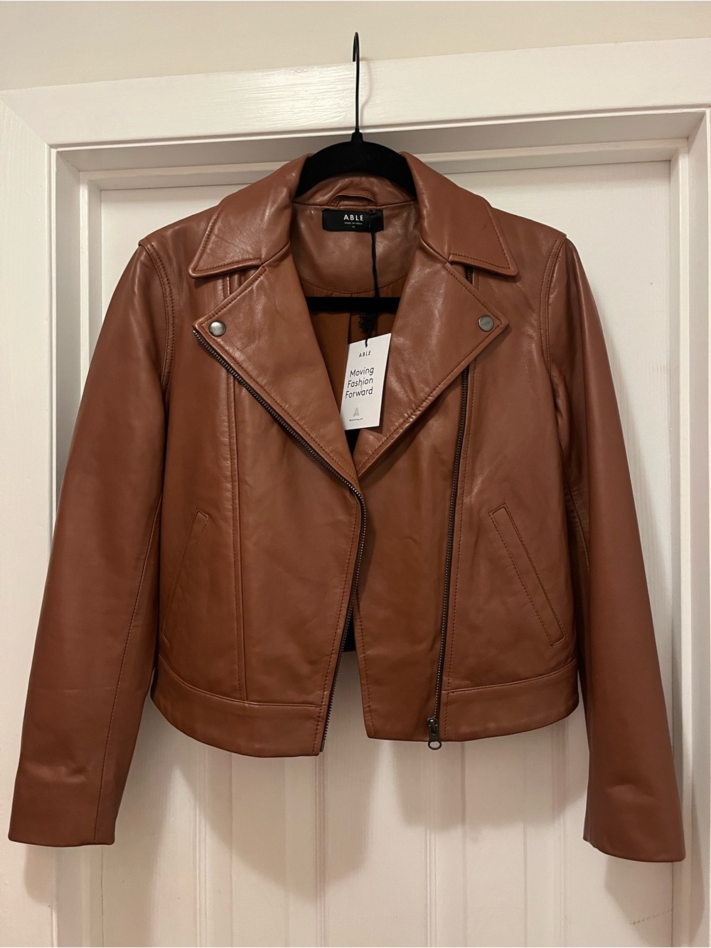 Able Brown Maha Leather Jacket XS